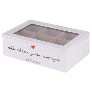 Scatola porta tè in legno LOVE
